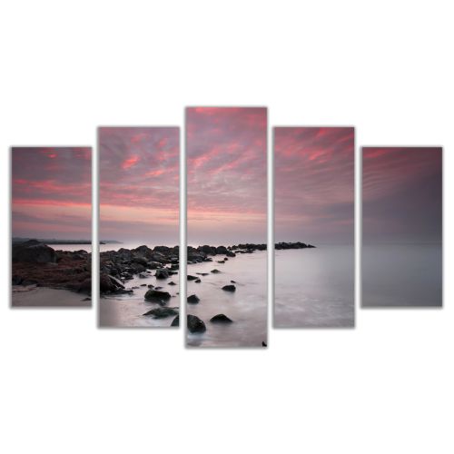 0306 Wall art decoration (set of 5 pieces)  Sea sunset