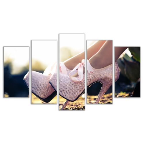 0434 Wall art decoration (set of 5 pieces) Shoes