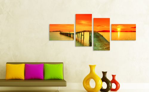 4 parts canvas wall art bridge