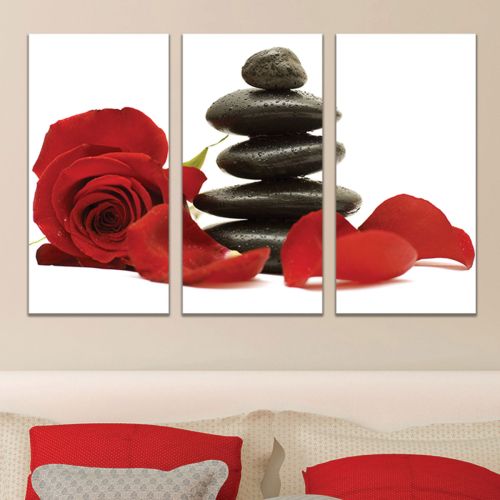 Wall art decoration in red, black and white