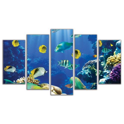 0588 Wall art decoration (set of 5 pieces) Sea bottom