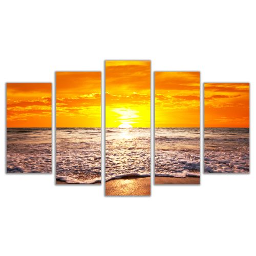 0591 Wall art decoration (set of 5 pieces)  Beautiful sunset