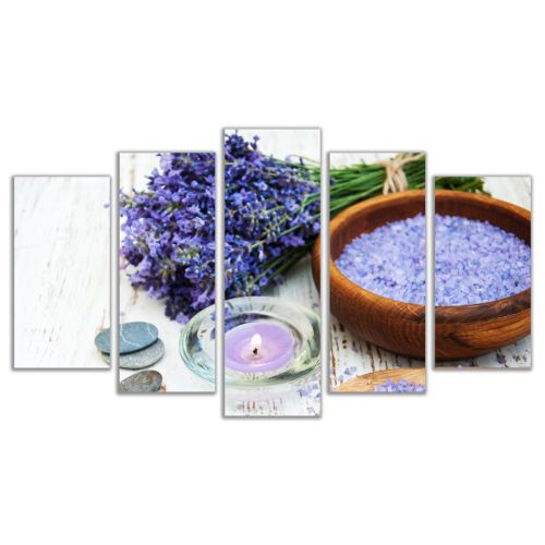 0619 Wall art decoration (set of 5 pieces) Lavender aroma