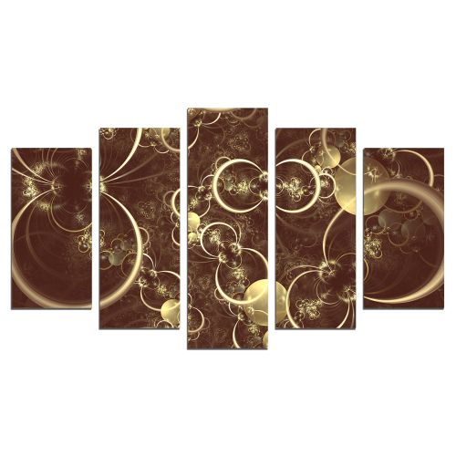 0648 Wall art decoration (set of 5 pieces) Abstract circles