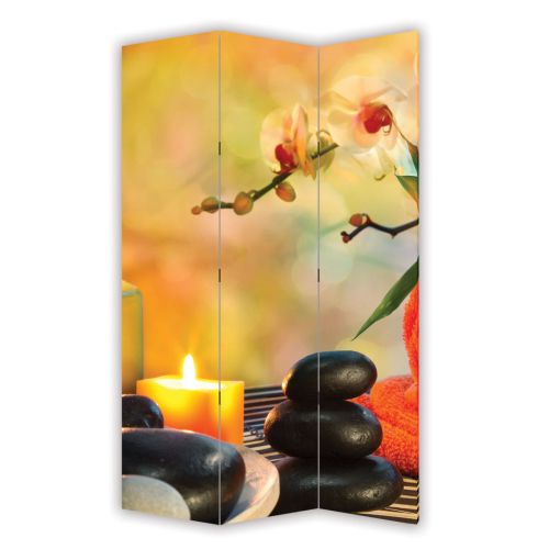 P0596 Decorative Screen Zen composition in orange (3,4,5 or 6 panels)