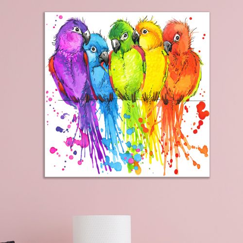 0720 Wall art decoration Parrots