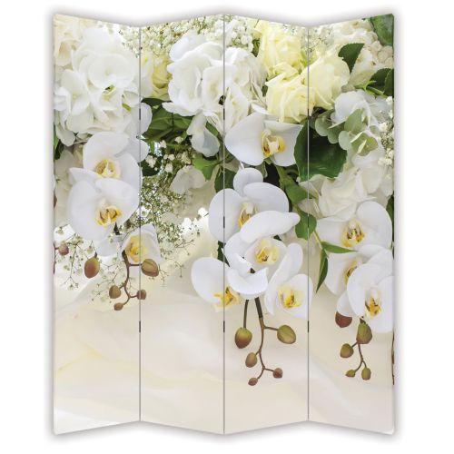 P0663 Decorative Screen Room divider White orchids (3,4,5 or 6 panels)