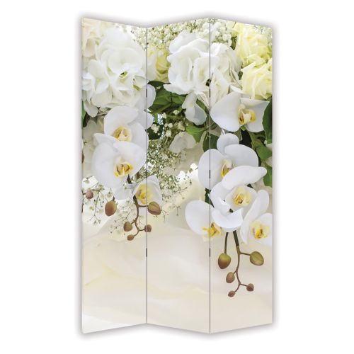 P0663 Decorative Screen Room divider White orchids (3,4,5 or 6 panels)