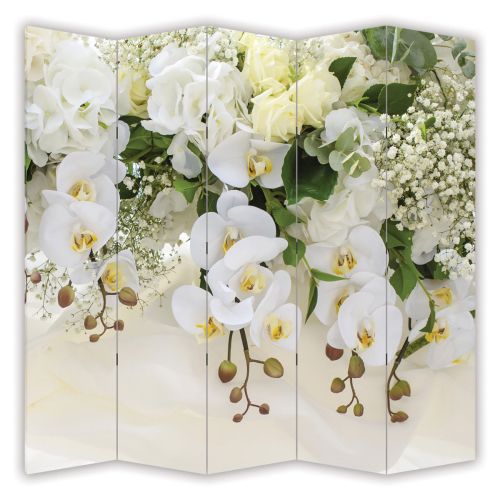 P0663 Decorative Screen Room divider White orchids (3,4,5 or 6 panels)