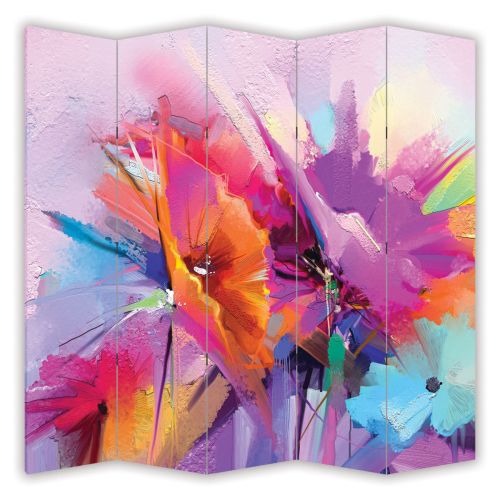 P0550 Decorative Screen Room devider Abstract flowers (3,4,5 or 6 panels)