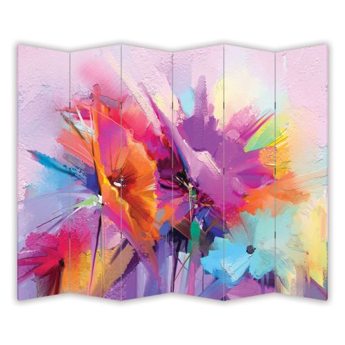 P0550 Decorative Screen Room devider Abstract flowers (3,4,5 or 6 panels)