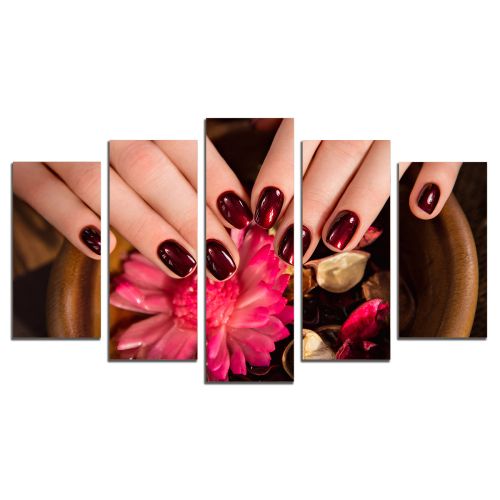 Spa manicure wall art decoration set 5 pieces