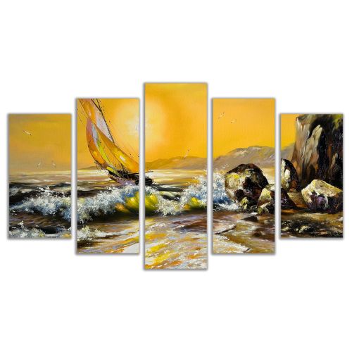 0508 Wall art decoration (set of 5 pieces) Sea landscape