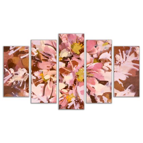 0516 Wall art decoration (set of 5 pieces) Abstract flowers