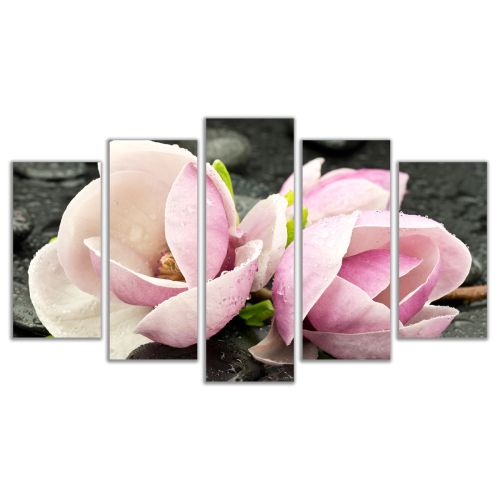 0517 Wall art decoration (set of 5 pieces) Magnolias