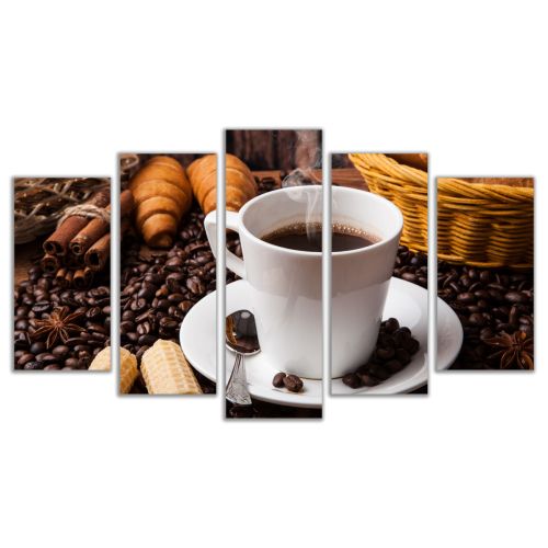 0518 Wall art decoration (set of 5 pieces) Coffee