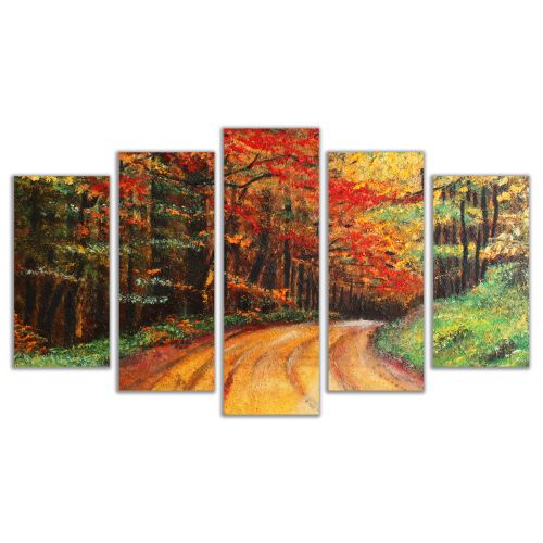 0542 Wall art decoration (set of 5 pieces) Colorful landscape