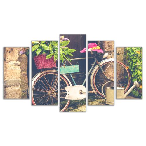 0547 Wall art decoration (set of 5 pieces) Vintage bicicle