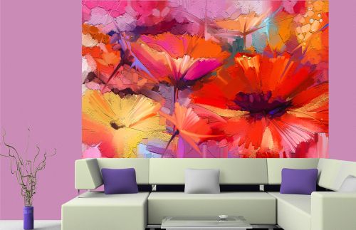 T0748 Wallpaper Abstract flowers