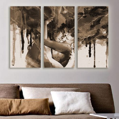 0091 Wall art decoration (set of 3 pieces)  Love hug