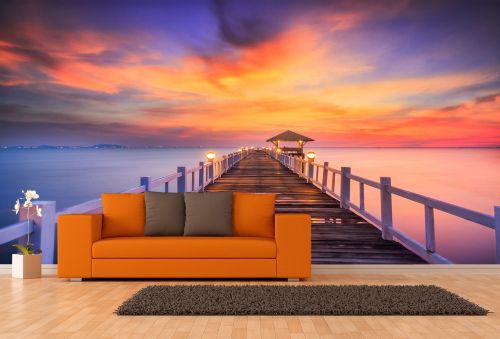 T0559 Wallpaper Sea landscape with pier