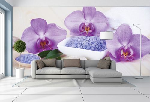 Спа Фототапет с орхидеи в лилаво за спа салон
