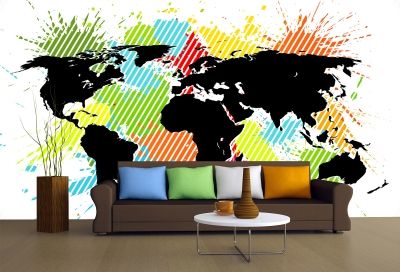 Фототапет за всекидневна Абстрактна цветна карта на светаПариж
