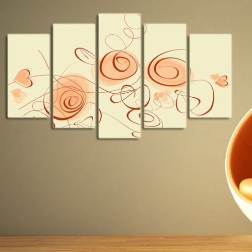0098 Wall art decoration (set of 5 pieces) Spirals