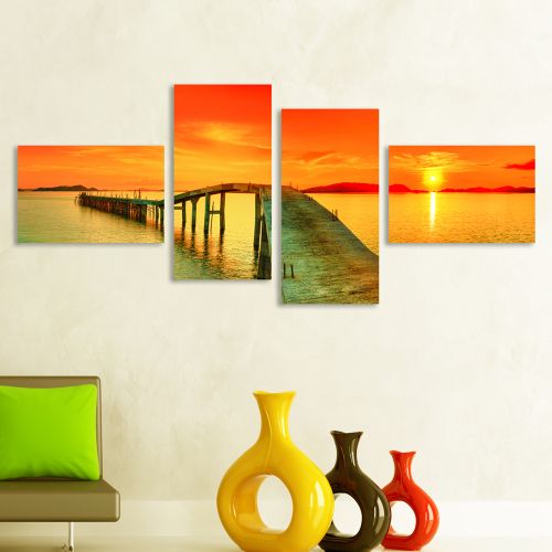 0104 Wall art decoration (set of 4 pieces) Bridge