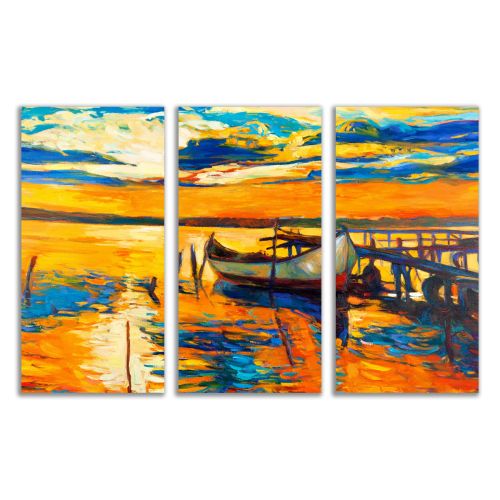 0007 Wall art decoration (set of 3 pieces) Colorful sunset