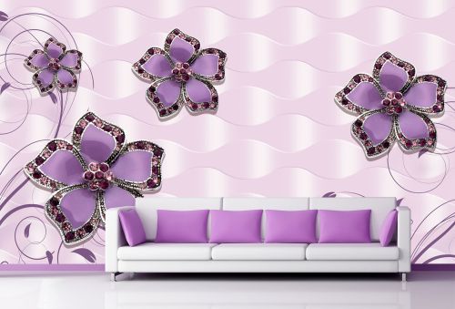 T9027 Wallpaper 3D Abstract flowers