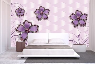 T9027 Фототапет 3D Абстрактни цветя за спалня