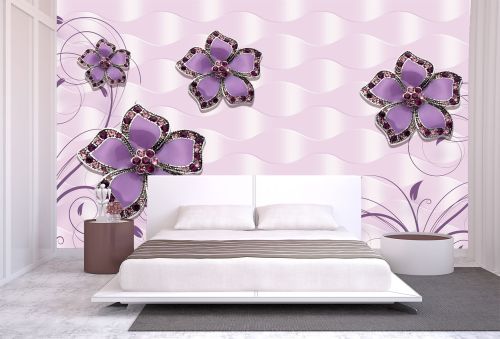 T9027 Wallpaper 3D Abstract flowers