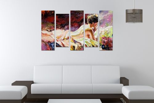 Canvas wall art set beautiful woman