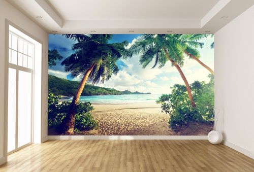 T9043 Wallpaper Beautiful beach with palms