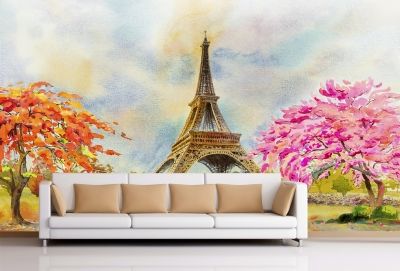 T9044 Фототапет Париж - цветен пейзаж за всекидневна