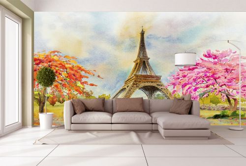 T9044 Wallpaper Paris - colorful landscape