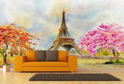 T9044 Фототапет Париж - цветен пейзаж за  тинейджърска стая