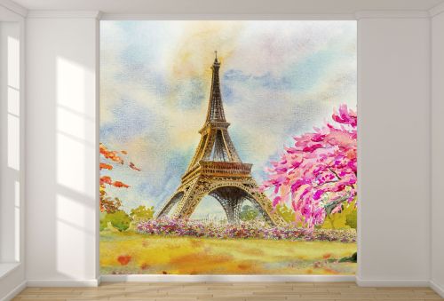 T9044 Wallpaper Paris - colorful landscape