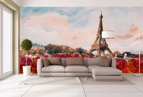 T9045 Wallpaper Paris - colorful landscape