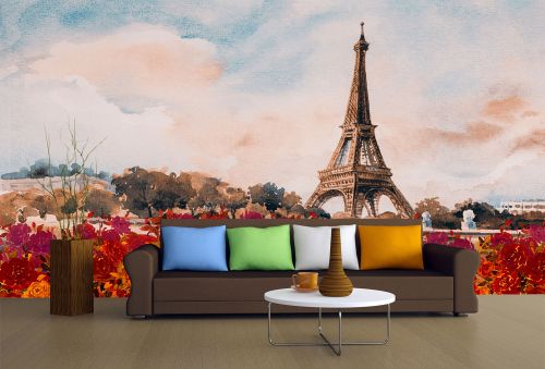 T9045 Wallpaper Paris - colorful landscape