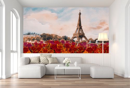 T9045 Wallpaper Paris - colorful landscape