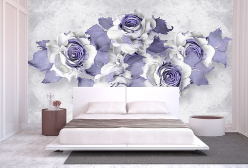 T0751 Wallpaper 3D Abstract roses