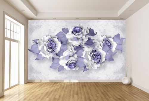 T0751 Wallpaper 3D Abstract roses