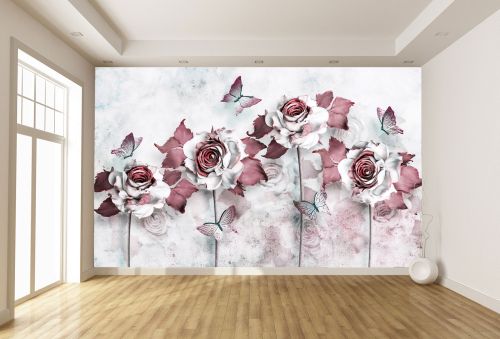 T9059 Wallpaper 3D Abstract roses