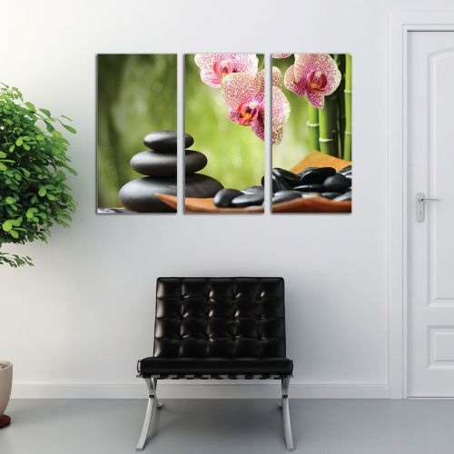 Wall art with orchids