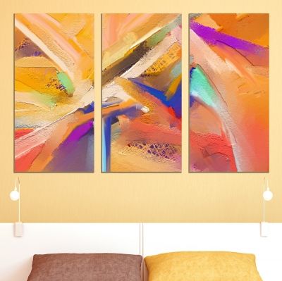 0761 Wall art decoration (set of 3 pieces) Colorful abstraction