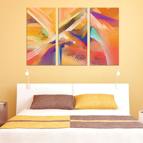 0761 Wall art decoration (set of 3 pieces) Colorful abstraction