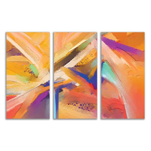 0761 Wall art decoration (set of 3 pieces) Colorful abstraction