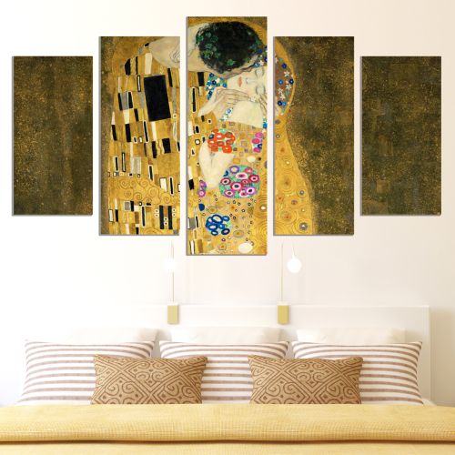 0772 Wall art decoration (set of 5 pieces) The Kiss - Gustav Klimt